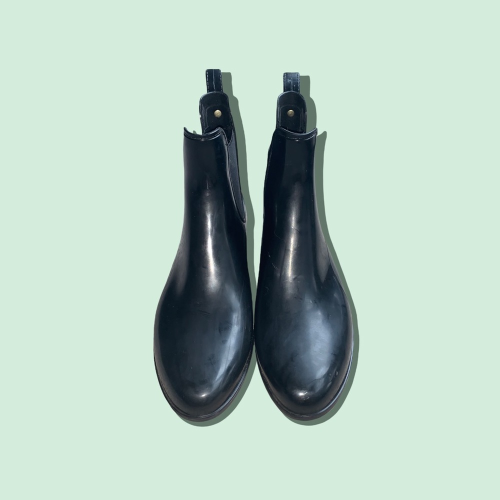 SAM EDELMAN WOMENS SIZE 9 BLACK RAIN BOOTS USED